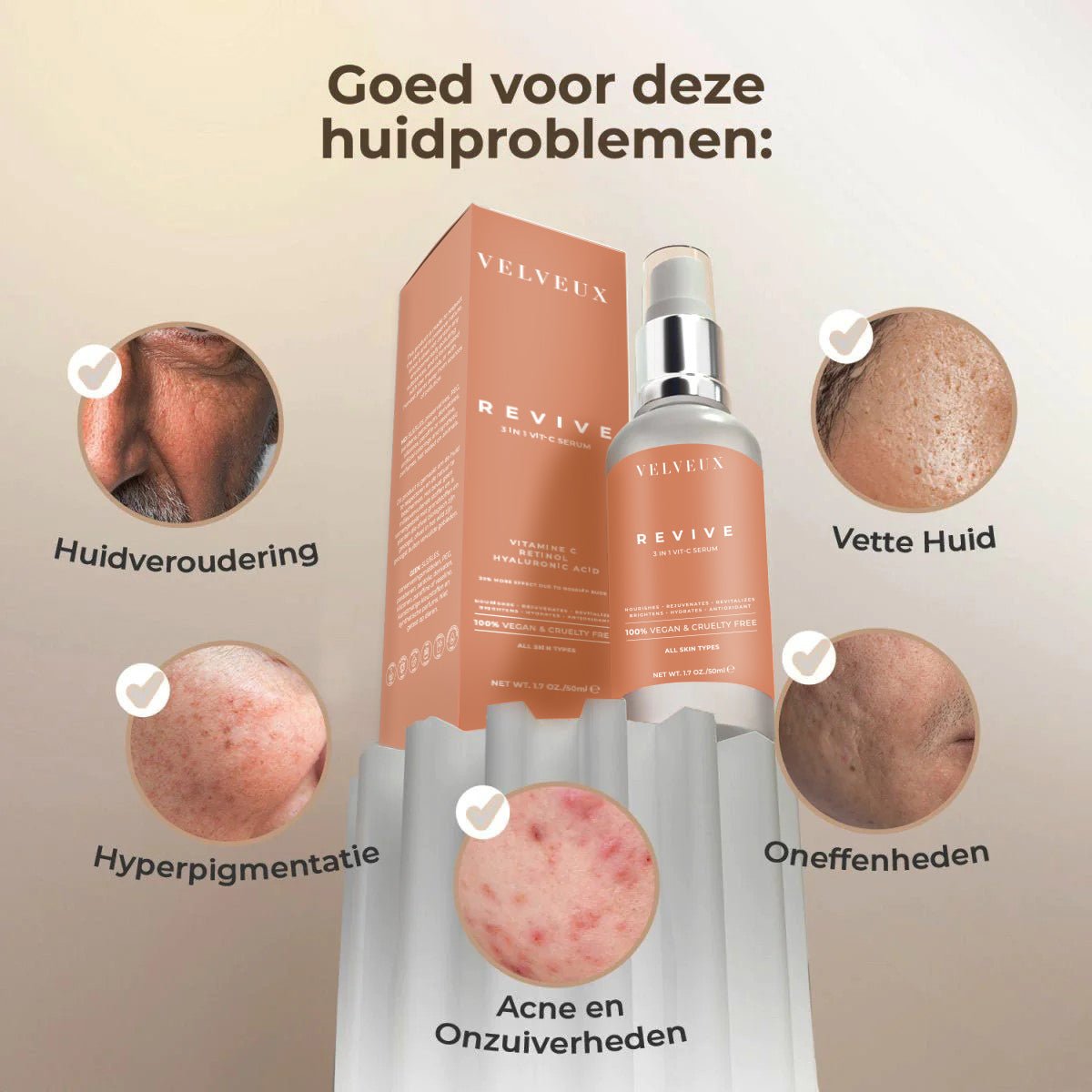 3 in 1 Vitamine C serum - Natuurlijk - Velveux - 8720618457912 - Vegan en Natuurlijke skincare routine&#39;s