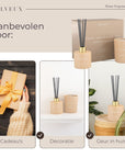 Geurkaars en geurstokjes home decoratieset | Vanille - Velveux - 8720865759586 - Vegan en Natuurlijke skincare routine's