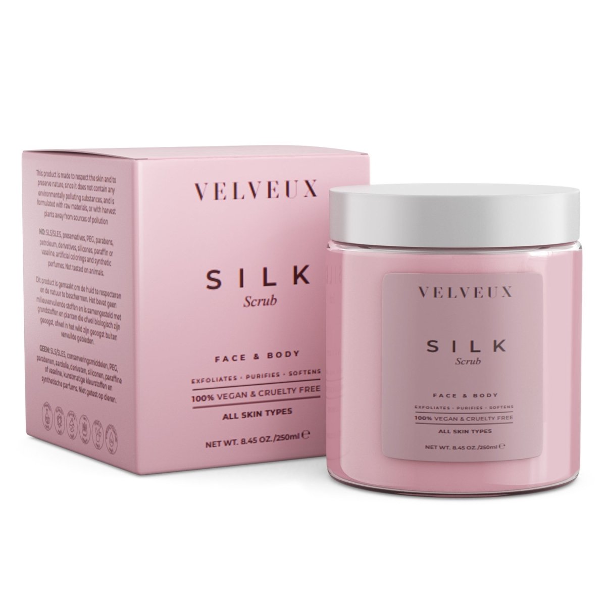 Silk - Scrub - Velveux - 8720865759579 - Vegan en Natuurlijke skincare routine's