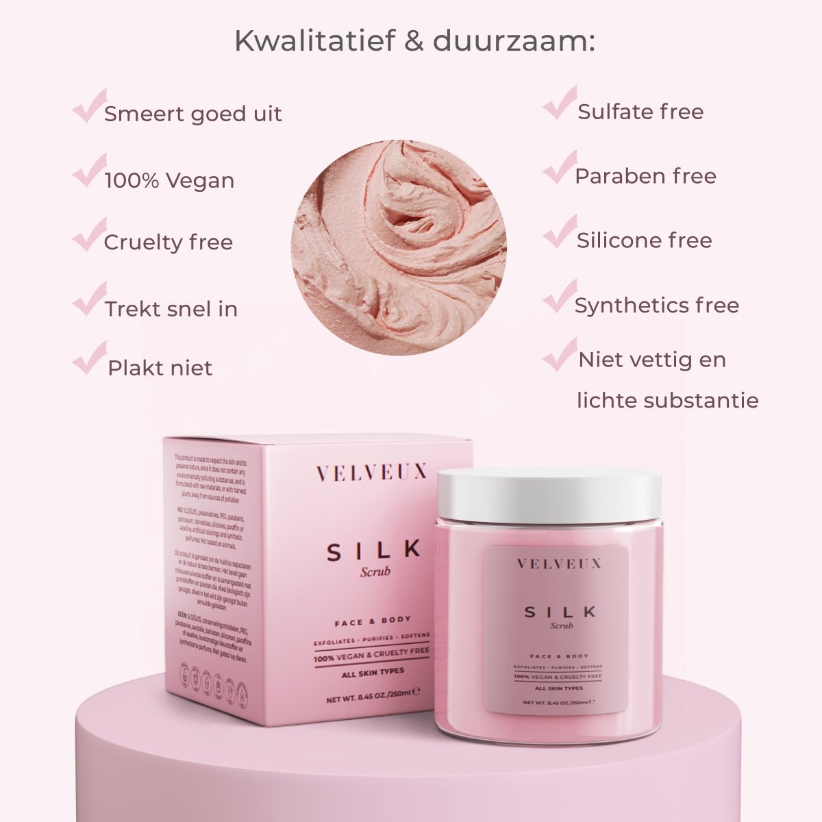 Silk - Scrub - Velveux - 8720865759579 - Vegan en Natuurlijke skincare routine's