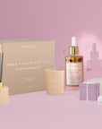 Velveux Geschenkset - Vanille Geurkaars set met rozenolie en haarband - Velveux - 8720865759593 - Vegan en Natuurlijke skincare routine's