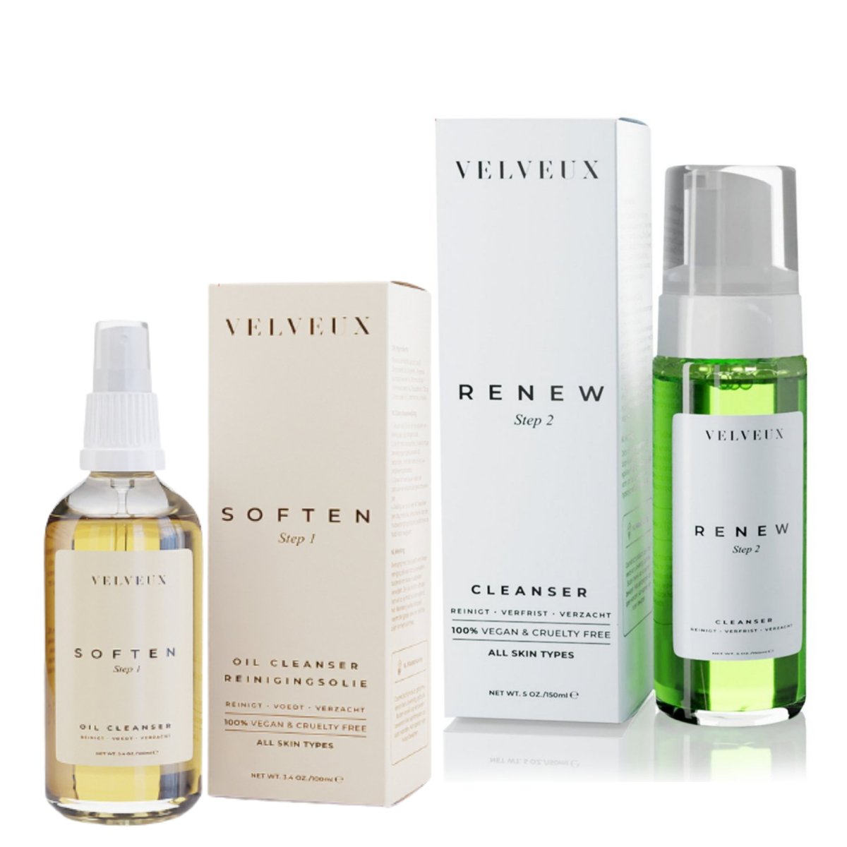 Shower bundel - Velveux - 8720256752837 - Vegan en Natuurlijke skincare routine&#39;s